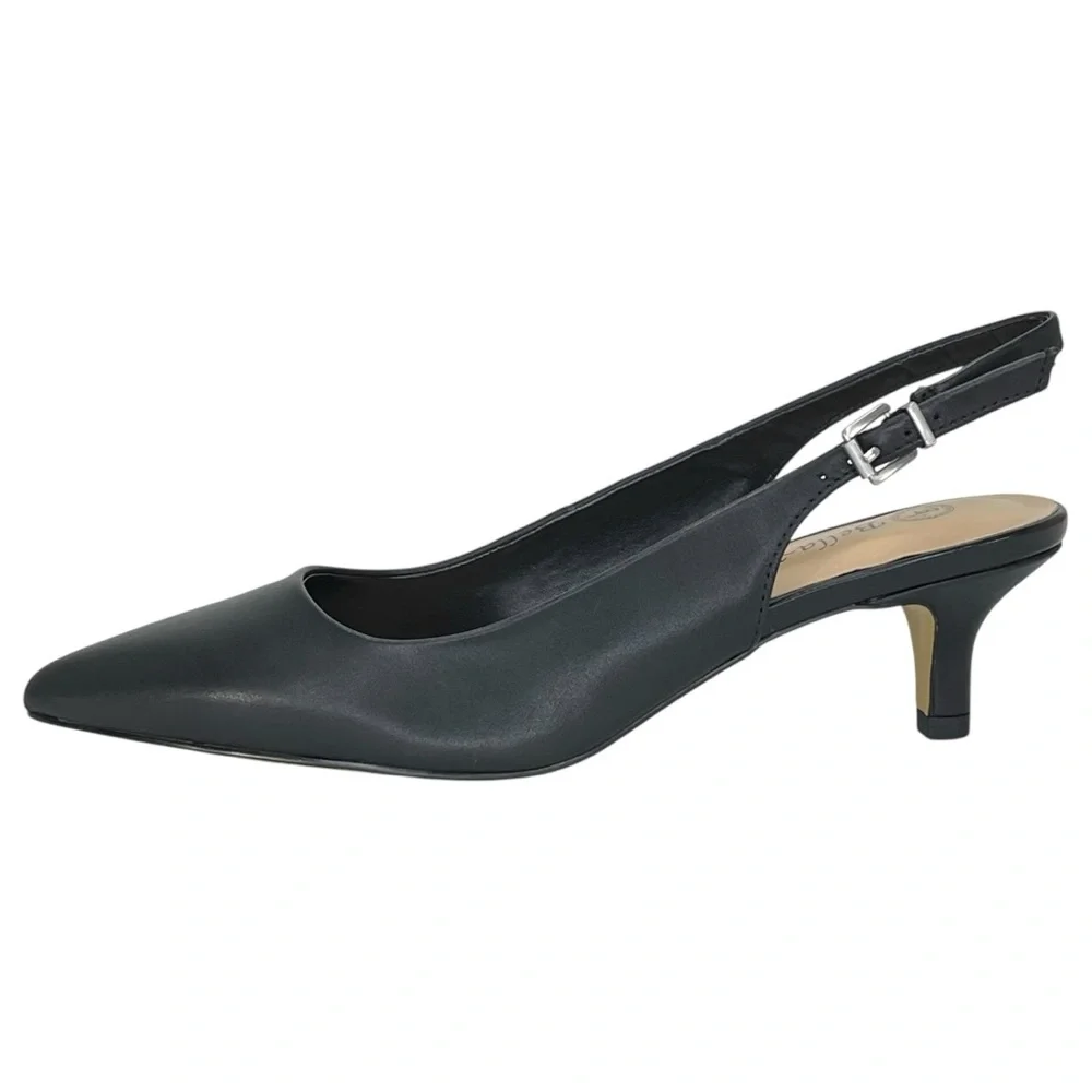 Bella Vita Scarlett Black Leather Womens Slingback Heels Size 8.5M - Picture 3 of 13